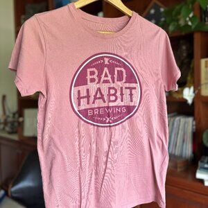 Bad Habit Brewing Co. T-Shirt – Rose (Size Small)